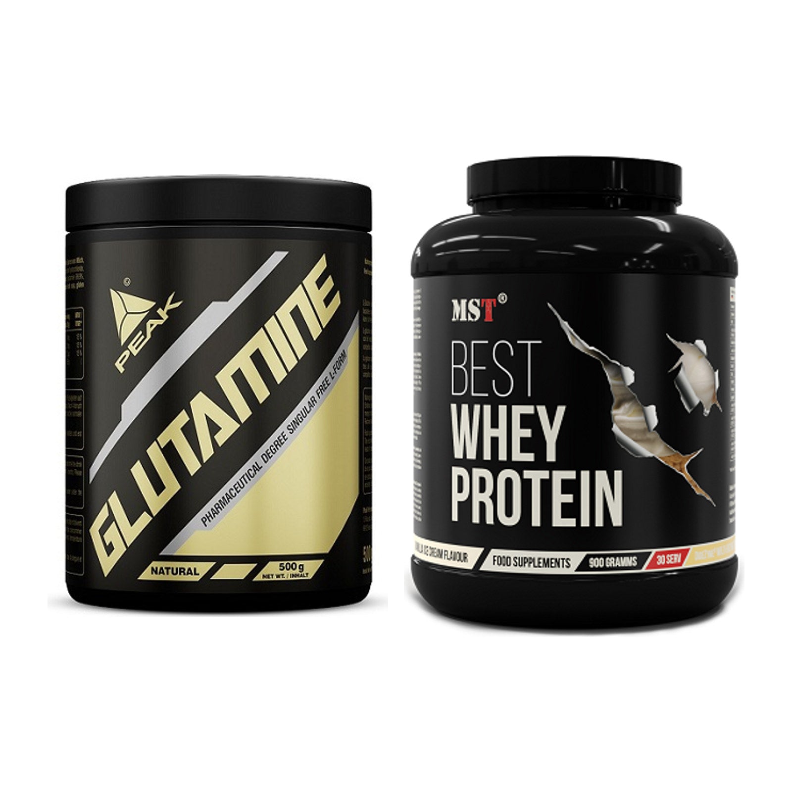 Regenerations-Duo: Peak Glutamin + MST Best Whey Protein – alle enthaltenen Artikel