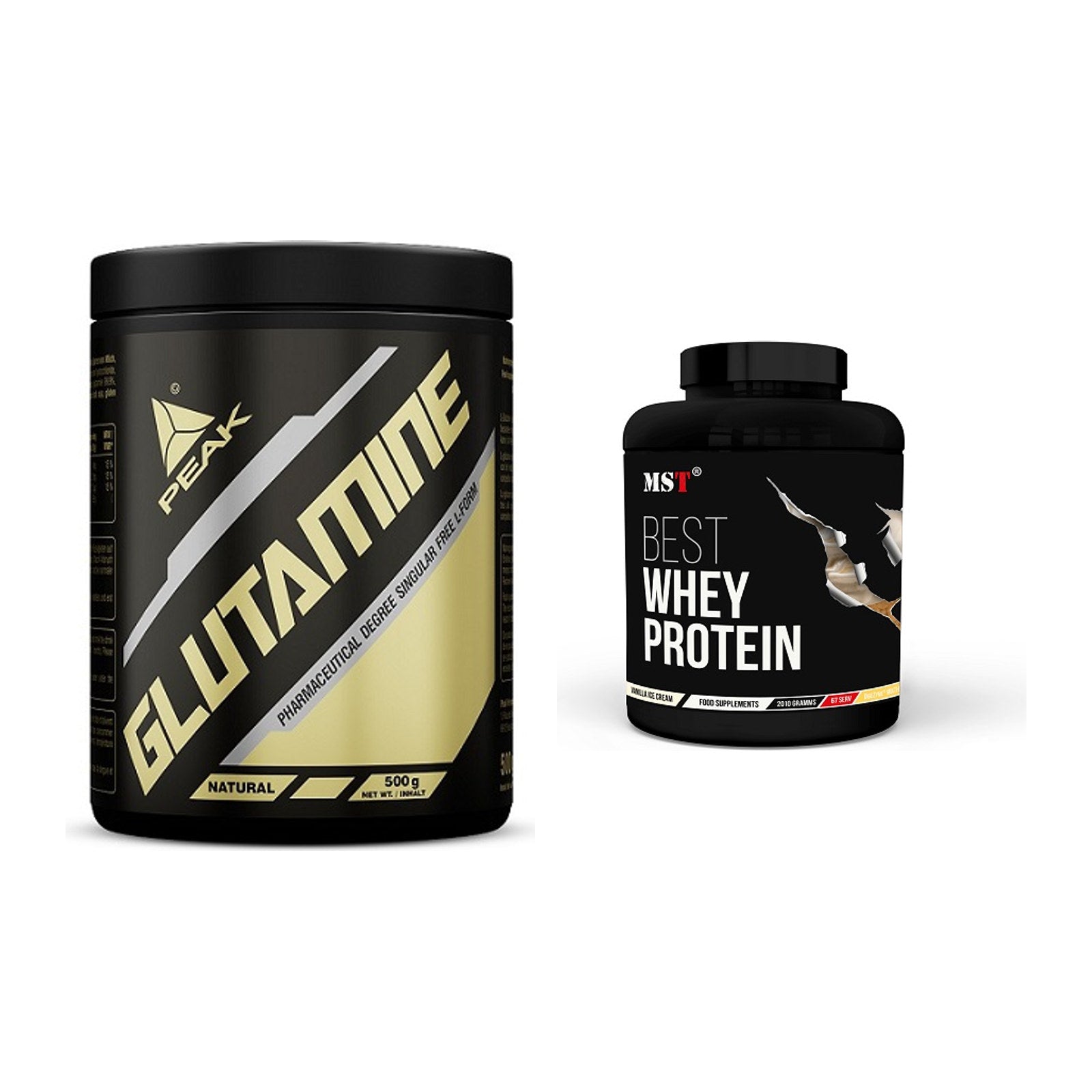Regenerations-Duo: Peak Glutamin + MST Best Whey Protein – alle enthaltenen Artikel