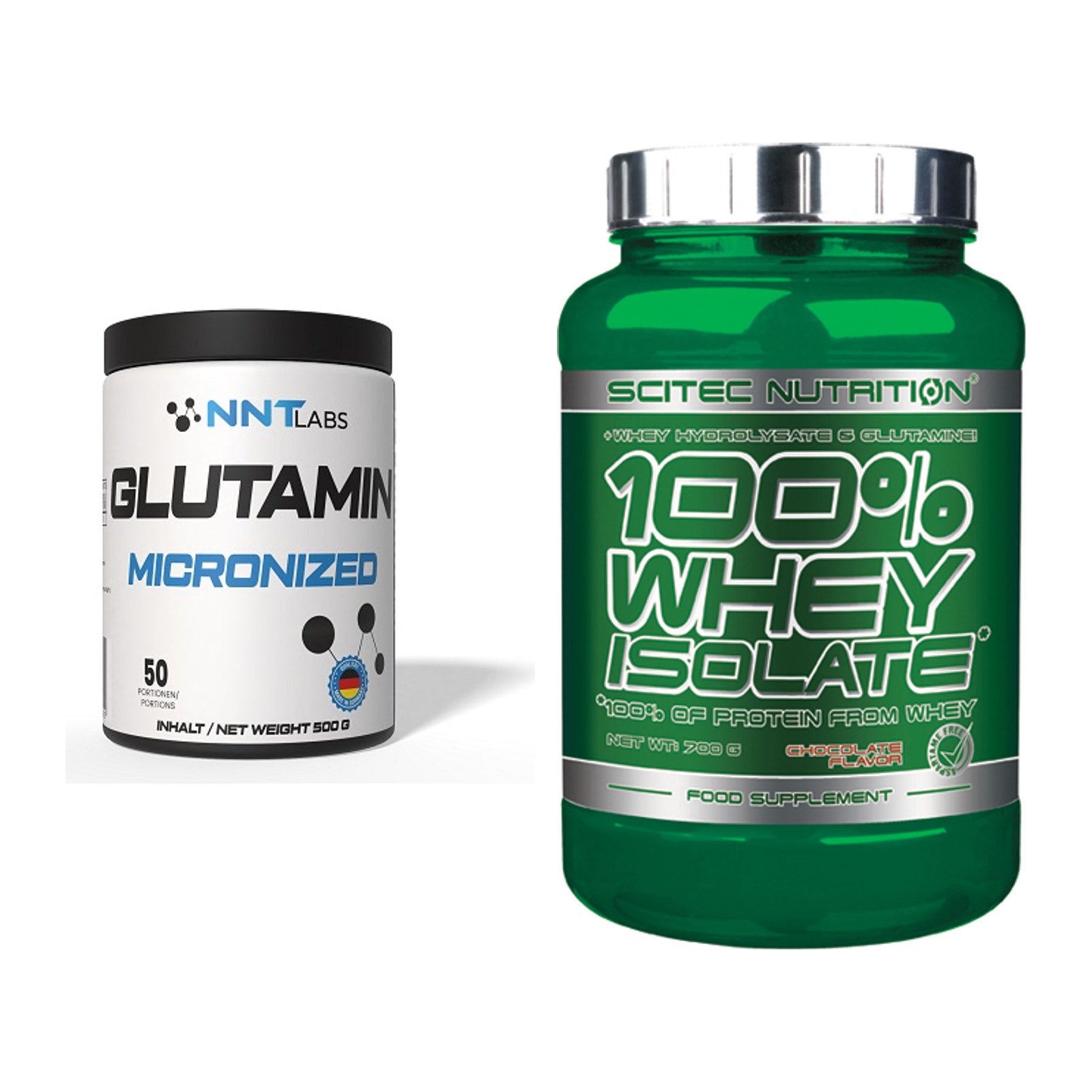 Regenerations-Duo: NNT Glutamin + Scitec Whey Isolate – alle enthaltenen Artikel