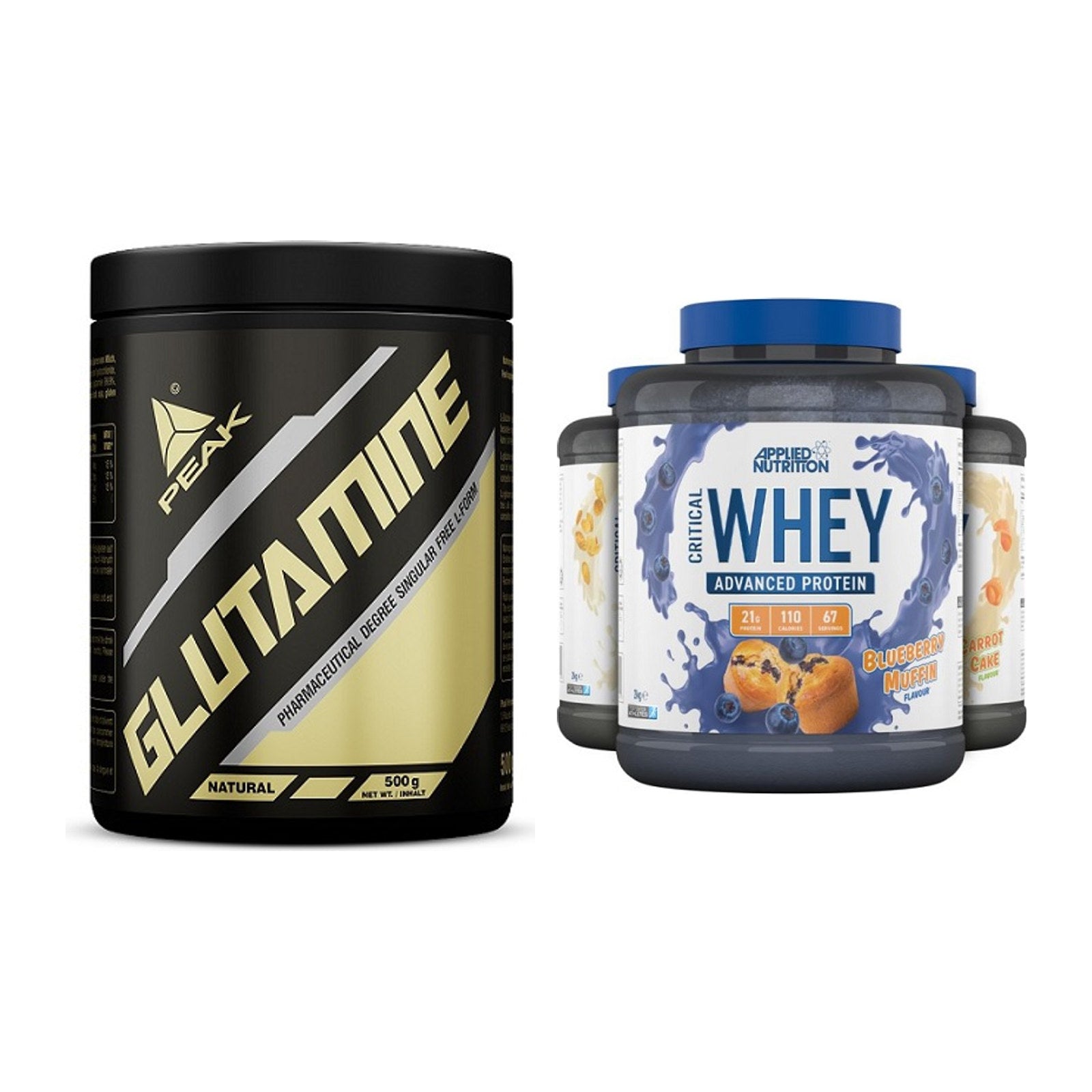 Regenerations-Duo: Peak Glutamin + Applied Nutrition Critical Whey – alle enthaltenen Artikel