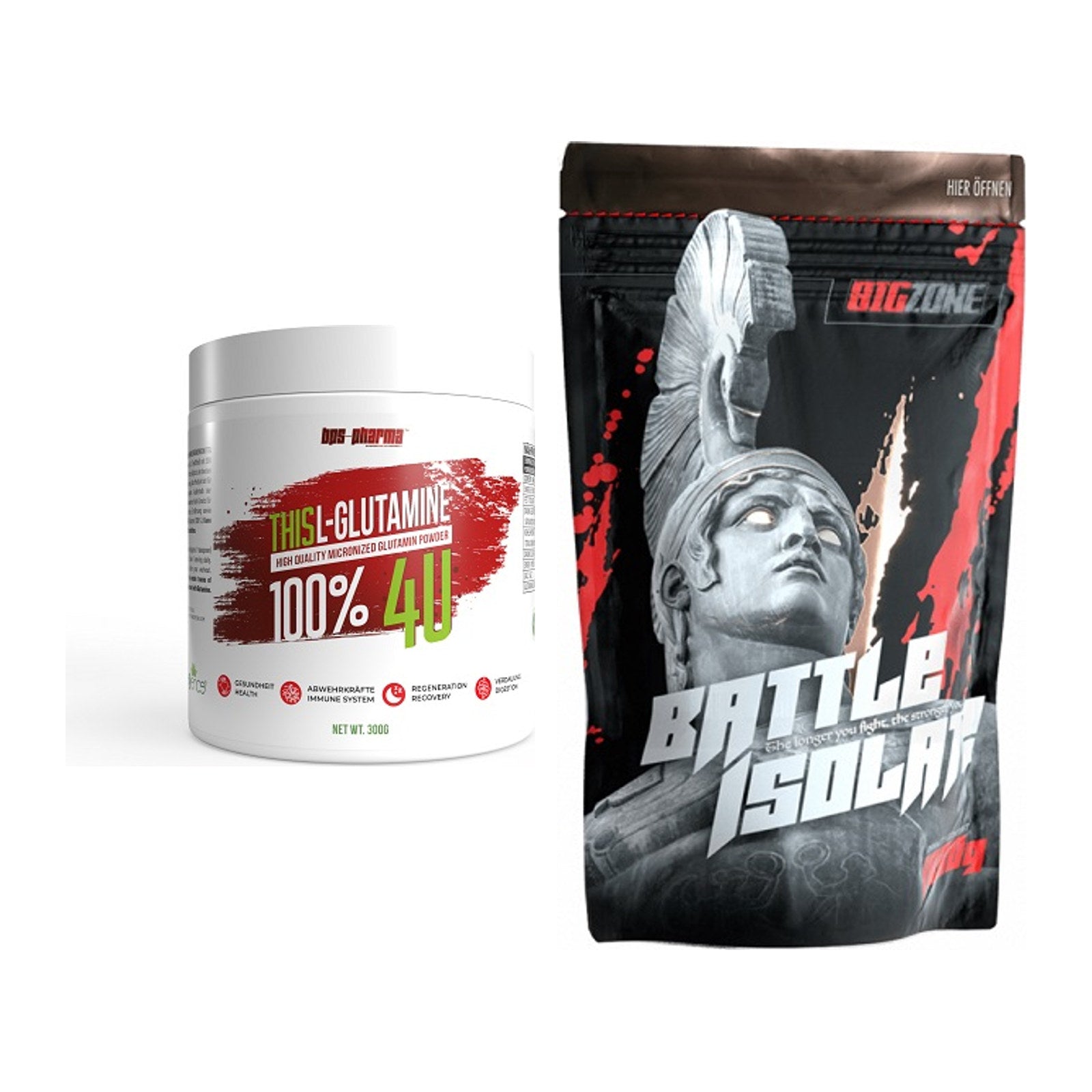 Regenerations-Duo: BPS-Pharma This Glutamin + Big Zone Battle Isolate – alle enthaltenen Artikel