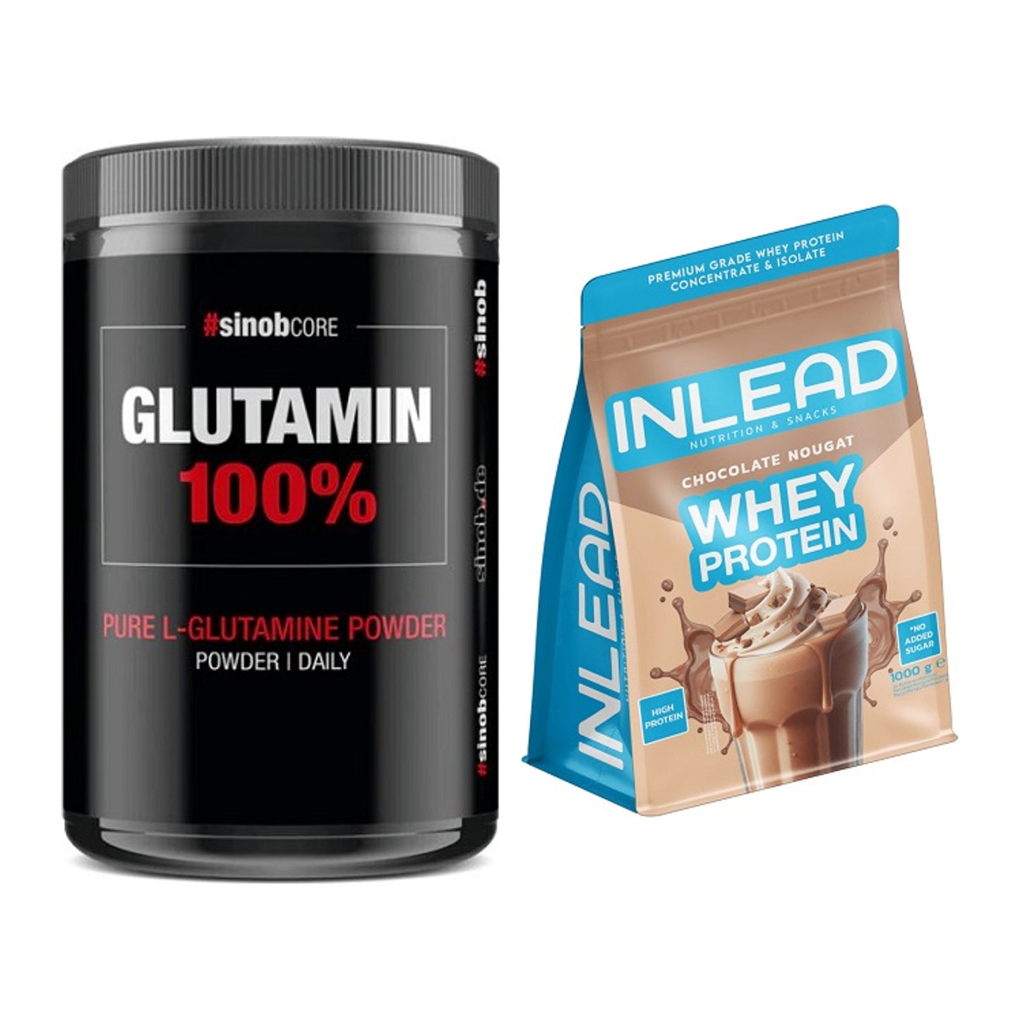 Regenerations-Duo: Sinob Core L-Glutamin + INLEAD Whey Protein – alle enthaltenen Artikel