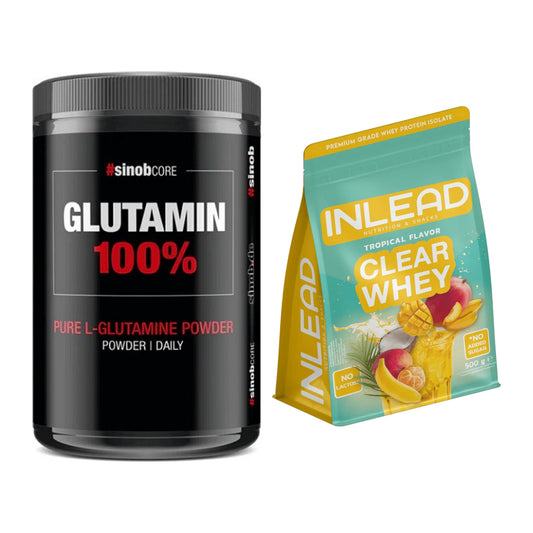 Regenerations-Duo: Sinob Core L-Glutamin + INLEAD Clear Whey Isolate – alle enthaltenen Artikel