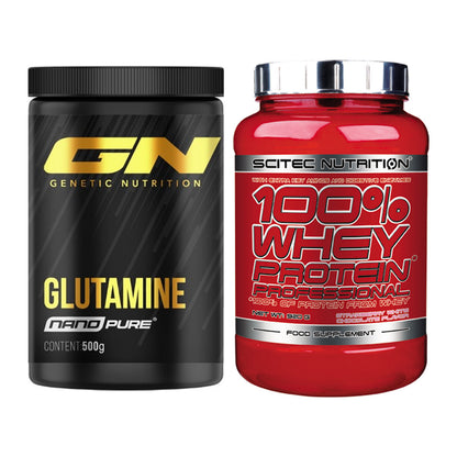 Regenerations-Duo: GN Nano Pure Glutamine + Scitec 100% Whey – alle enthaltenen Artikel
