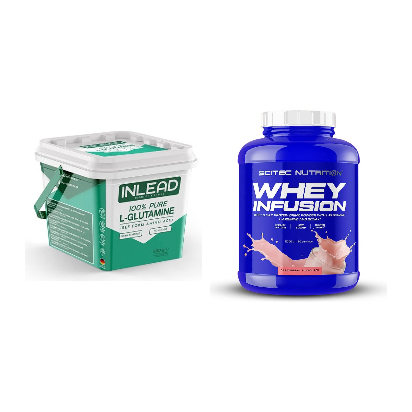 Regenerations-Duo: INLEAD L-Glutamine + Scitec Whey Infusion – alle enthaltenen Artikel