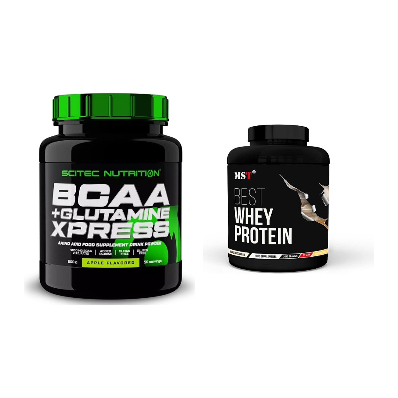 Regenerations-Duo: Scitec BCAA+ Glutamine + MST Best Whey Protein – alle enthaltenen Artikel