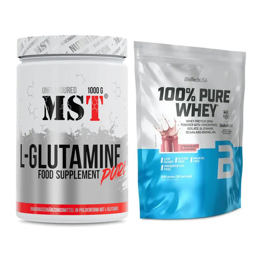 Regenerations-Duo: MST Glutamine + BioTech 100% Pure Whey – alle enthaltenen Artikel