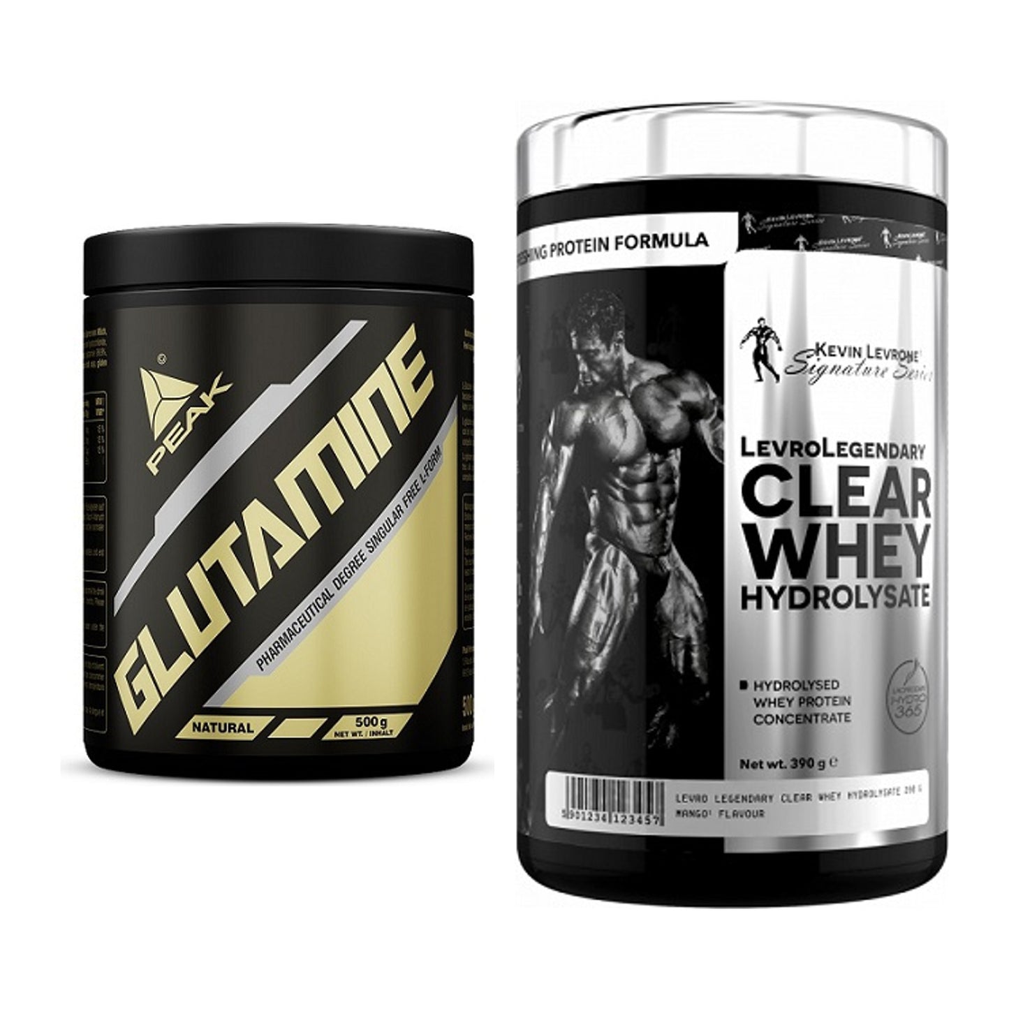 Regenerations-Duo: Peak Glutamin + Kevin Levrone Clear Whey – alle enthaltenen Artikel
