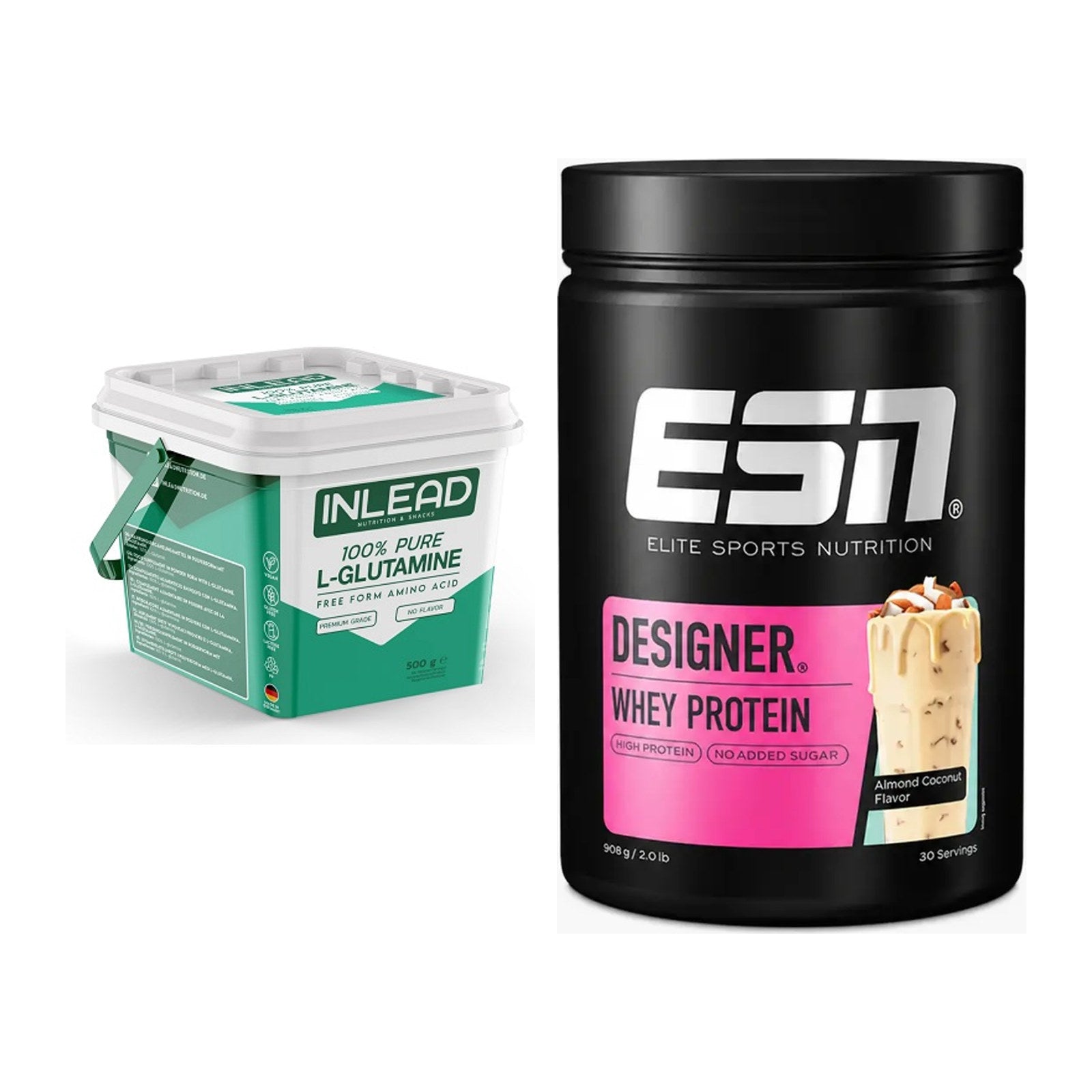 Regenerations-Duo: INLEAD L-Glutamine + ESN Designer Whey – alle enthaltenen Artikel