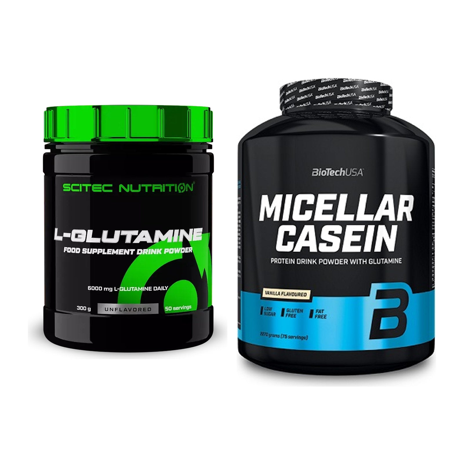 Regenerations-Duo: Scitec L-Glutamin + BioTech Micellar Casein – alle enthaltenen Artikel