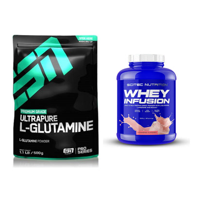 Regenerations-Duo: ESN Ultrapure L-Glutamin + Scitec Whey Infusion – alle enthaltenen Artikel