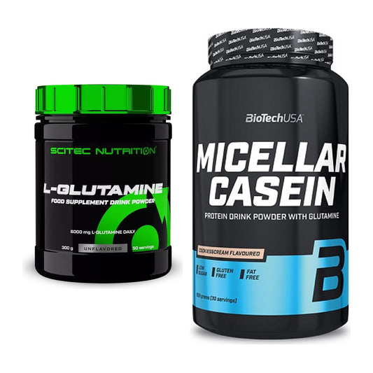 Regenerations-Duo: Scitec L-Glutamin + BioTech Micellar Casein – alle enthaltenen Artikel