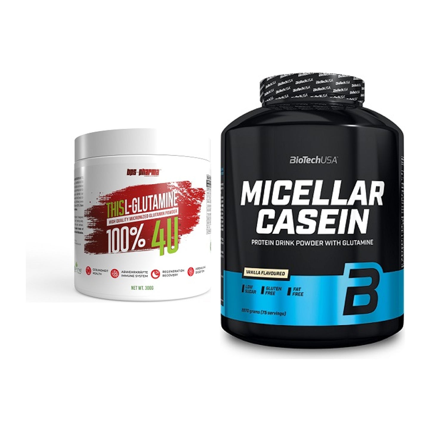 Regenerations-Duo: BPS-Pharma This Glutamin + BioTech Micellar Casein – alle enthaltenen Artikel