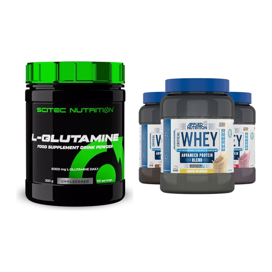 Regenerations-Duo: Scitec L-Glutamin + Applied Nutrition Critical Whey – alle enthaltenen Artikel