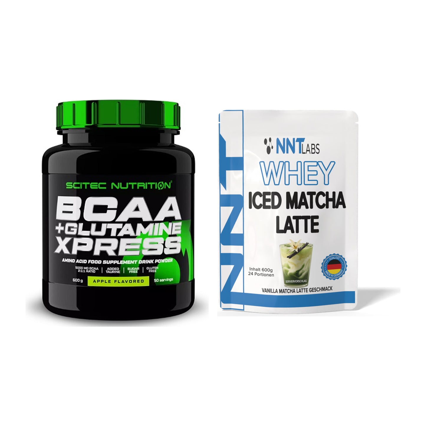 Regenerations-Duo: Scitec BCAA+ Glutamine + NNT Whey ICED MATCHA – alle enthaltenen Artikel