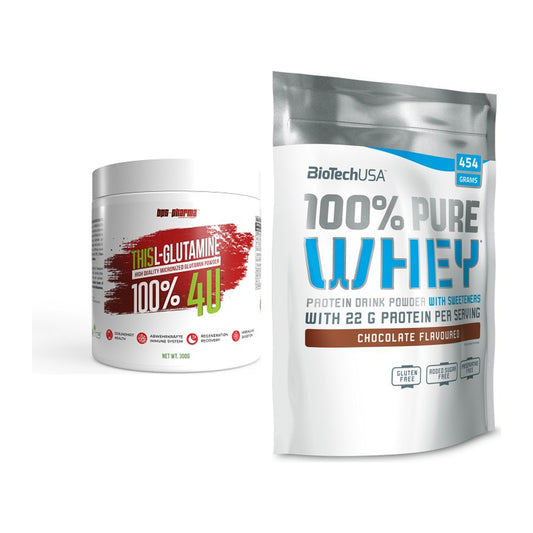 Regenerations-Duo: BPS-Pharma This Glutamin + BioTech 100% Pure Whey – alle enthaltenen Artikel