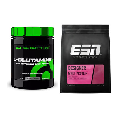 Regenerations-Duo: Scitec L-Glutamin + ESN Designer Whey – alle enthaltenen Artikel