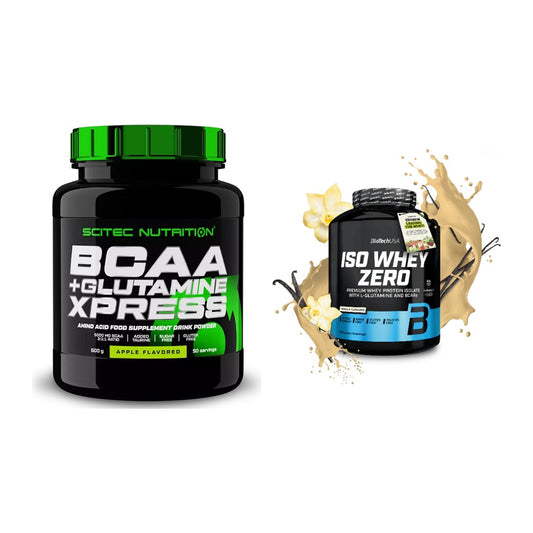 Regenerations-Duo: Scitec BCAA+ Glutamine + BioTech Iso Whey Zero – alle enthaltenen Artikel