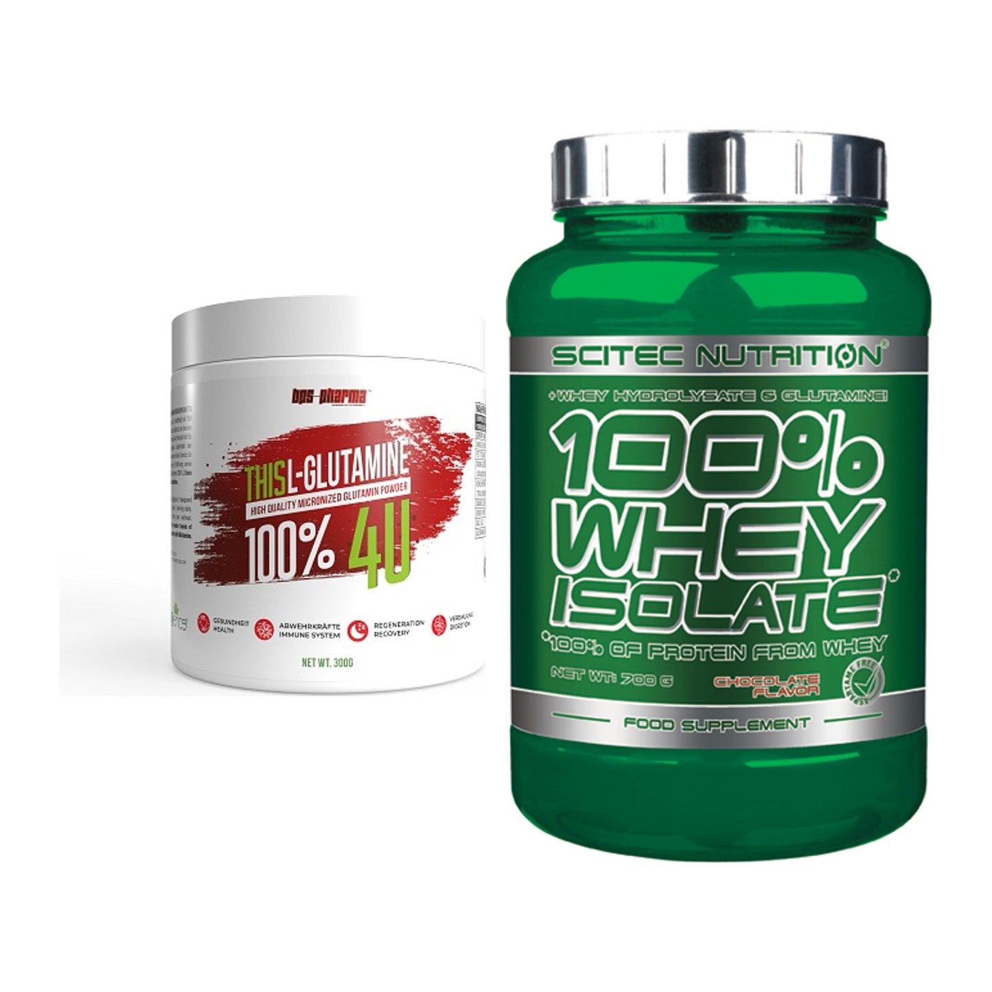 Regenerations-Duo: BPS-Pharma This Glutamin + Scitec Whey Isolate – alle enthaltenen Artikel