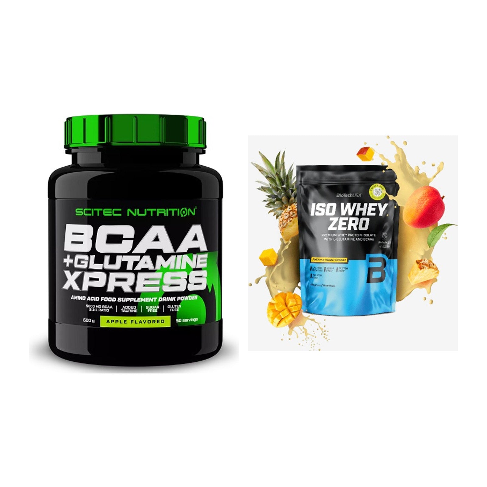 Regenerations-Duo: Scitec BCAA+ Glutamine + BioTech Iso Whey Zero – alle enthaltenen Artikel