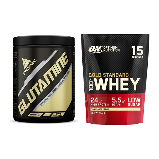 Regenerations-Duo: Peak Glutamin + ON Whey Gold Standard – alle enthaltenen Artikel