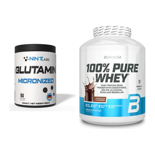 Regenerations-Duo: NNT Glutamin + BioTech 100% Pure Whey – alle enthaltenen Artikel