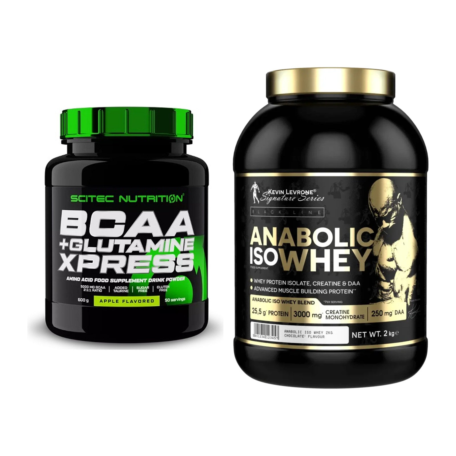 Regenerations-Duo: Scitec BCAA+ Glutamine + Kevin Levrone Anabolic – alle enthaltenen Artikel