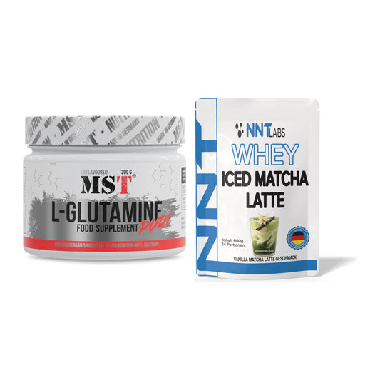 Regenerations-Duo: MST Glutamine + NNT Whey ICED MATCHA LATTE – alle enthaltenen Artikel
