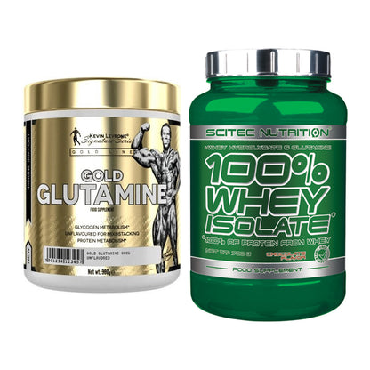 Regenerations-Duo: Kevin Levrone GOLD Glutamine + Scitec Whey Isolate – alle enthaltenen Artikel