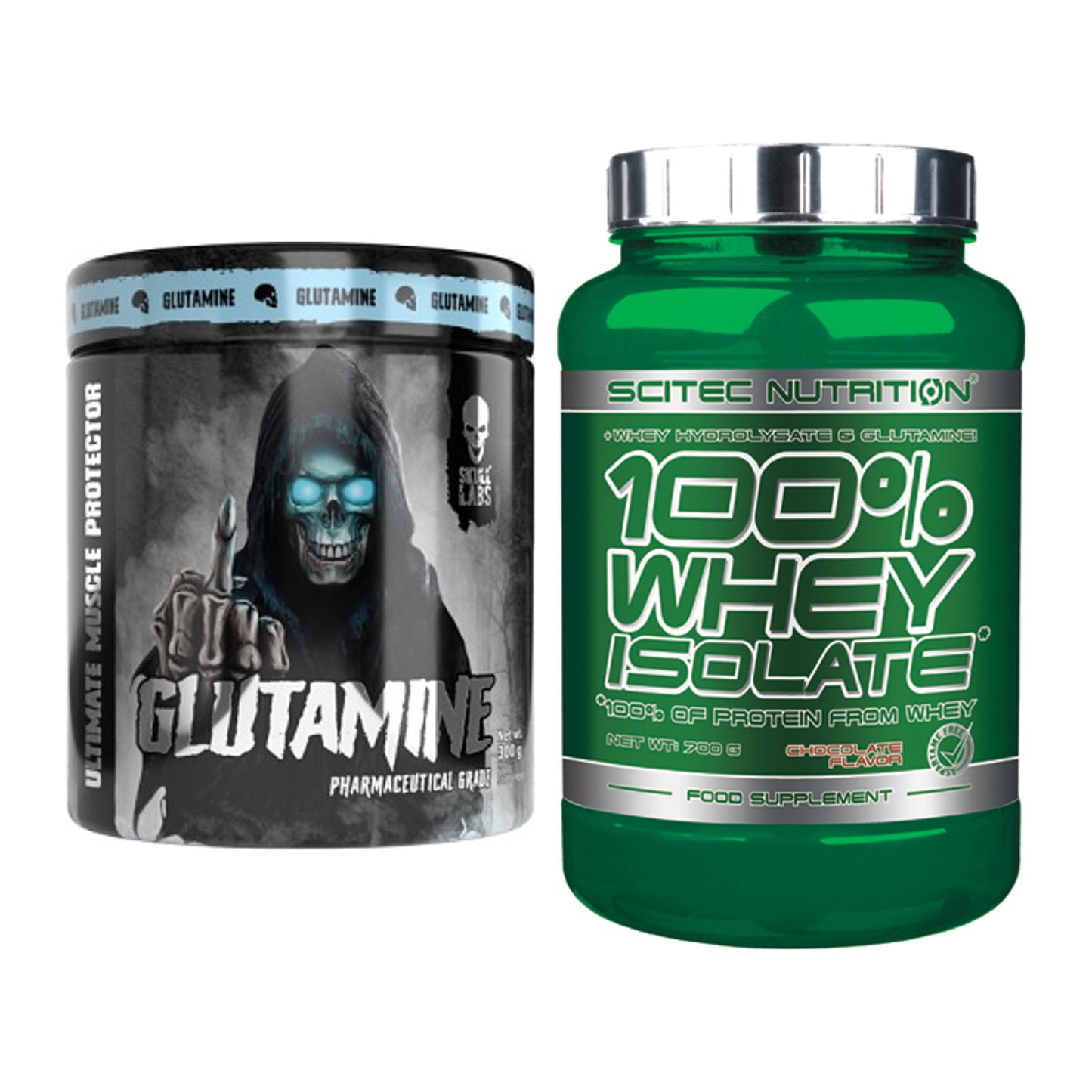 Regenerations-Duo: Skull Labs Glutamine + Scitec Whey Isolate – alle enthaltenen Artikel