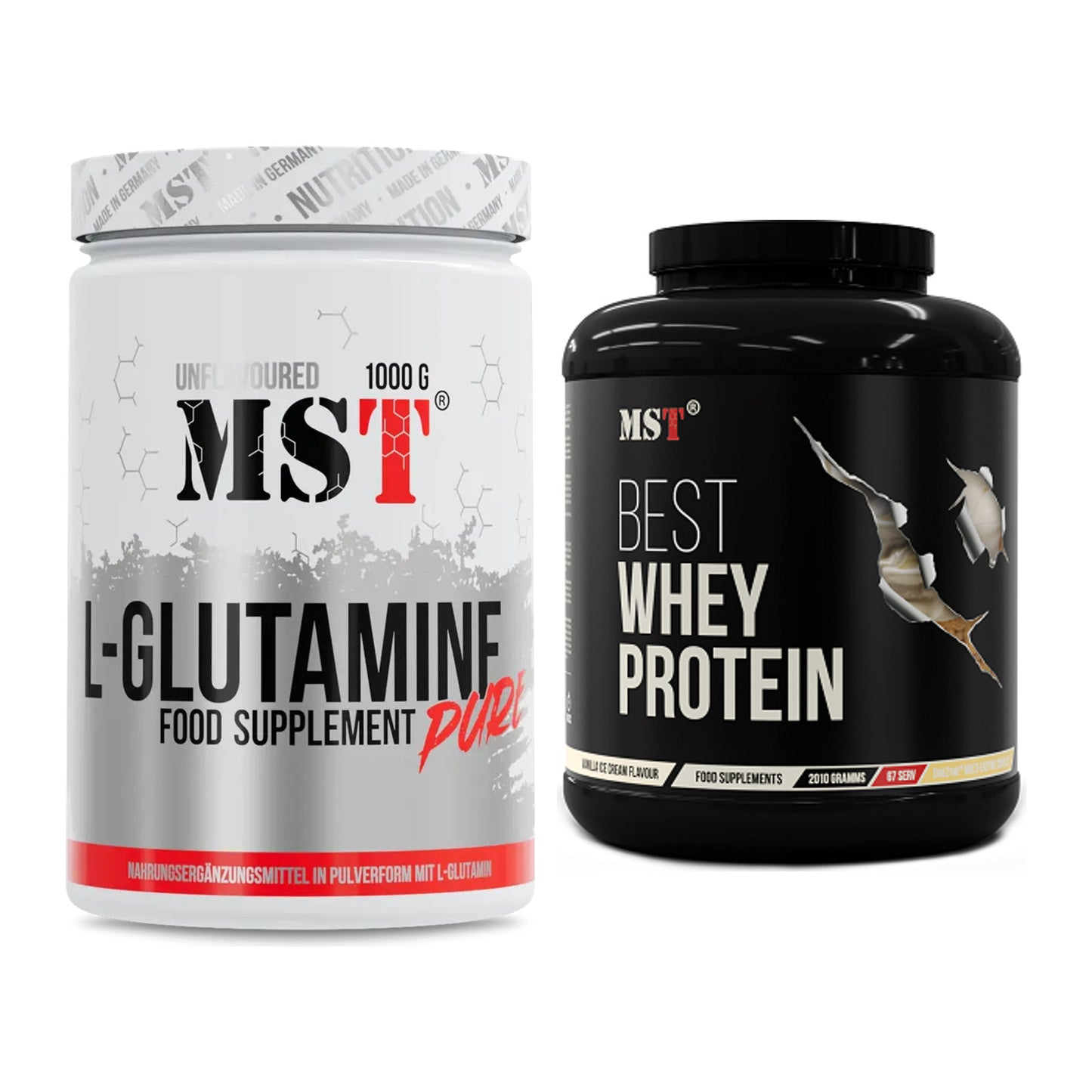 Regenerations-Duo: MST Glutamine + MST Best Whey Protein – alle enthaltenen Artikel