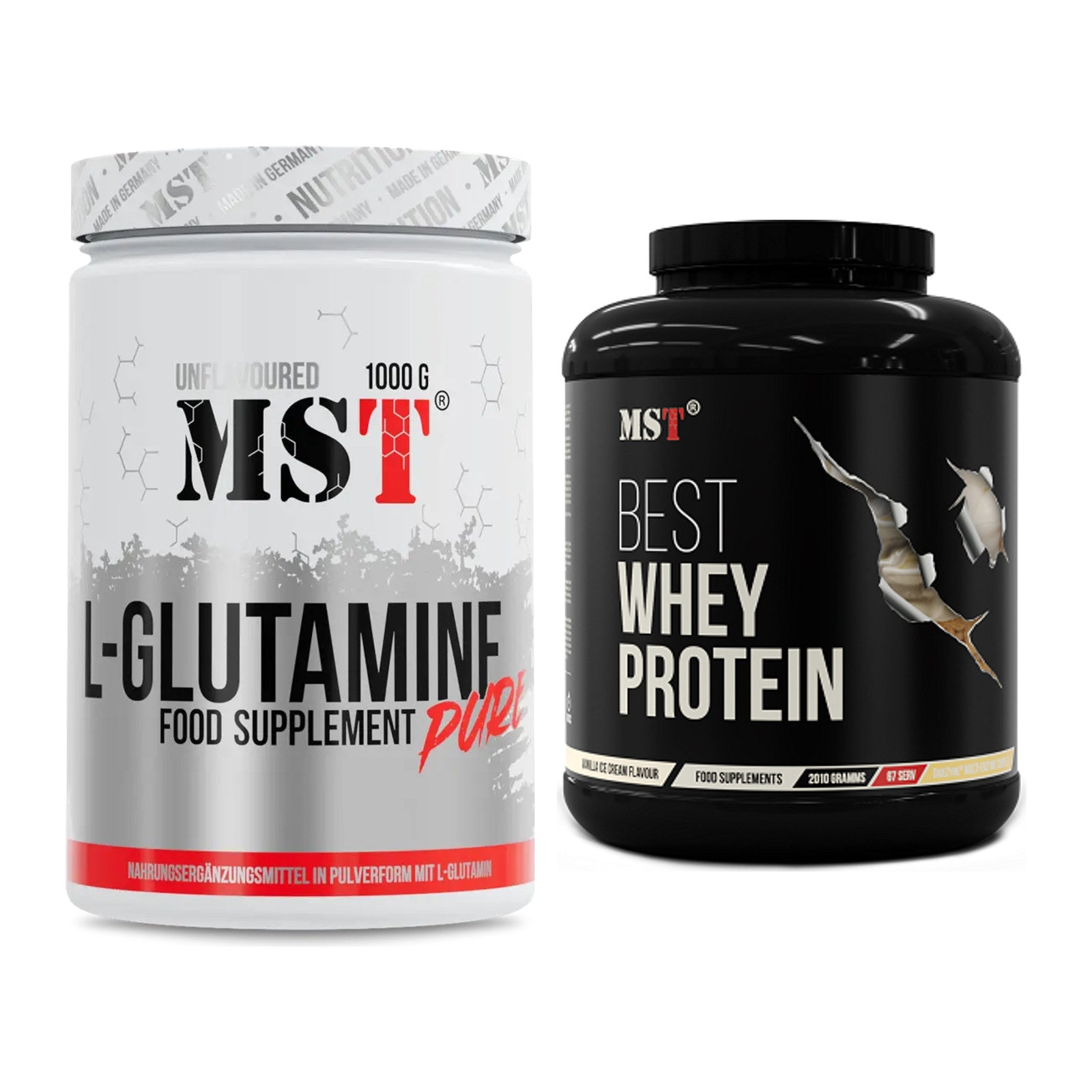 Regenerations-Duo: MST Glutamine + MST Best Whey Protein – alle enthaltenen Artikel
