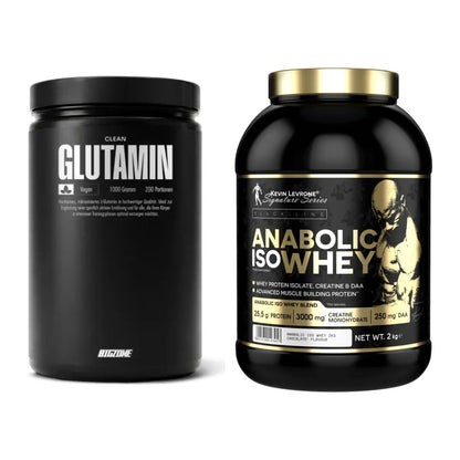 Regenerations-Duo: Big Zone Glutamin + Kevin Levrone Anabolic Iso Whey – alle enthaltenen Artikel