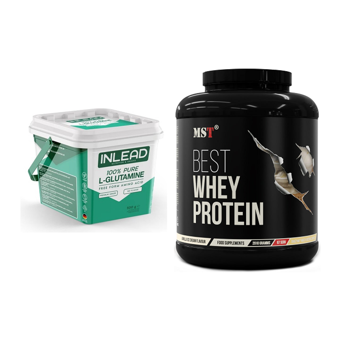 Regenerations-Duo: INLEAD L-Glutamine + MST Best Whey Protein – alle enthaltenen Artikel