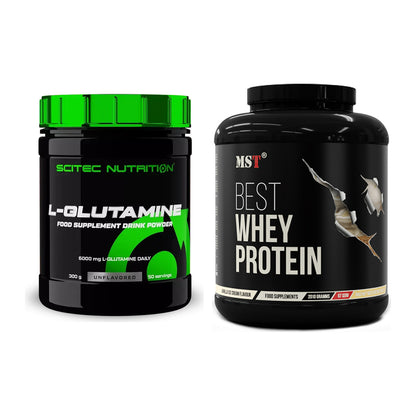 Regenerations-Duo: Scitec L-Glutamin + MST Best Whey Protein – alle enthaltenen Artikel