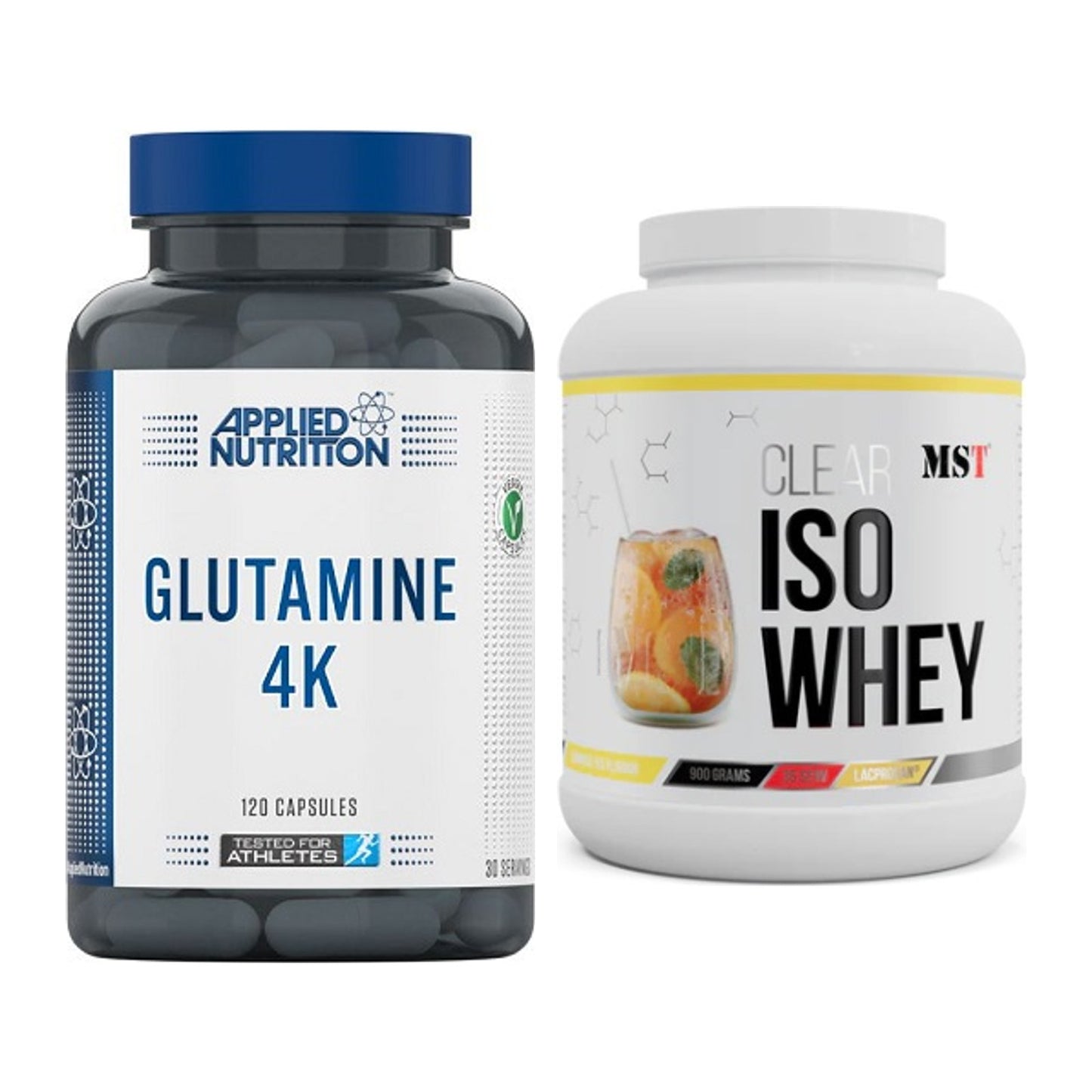 Regenerations-Duo: Applied Nutrition Glutamine 4K + MST Iso Clear – alle enthaltenen Artikel