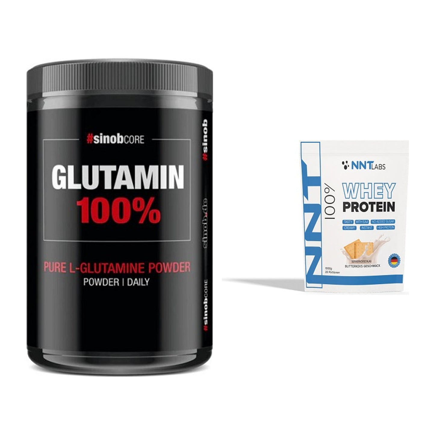 Regenerations-Duo: Sinob Core L-Glutamin + NNT Whey – alle enthaltenen Artikel