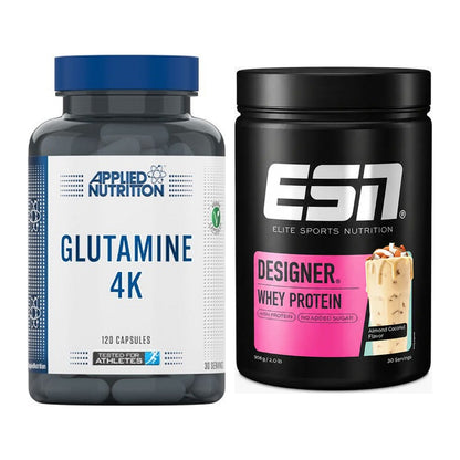 Regenerations-Duo: Applied Nutrition Glutamine 4K + ESN Designer Whey – alle enthaltenen Artikel