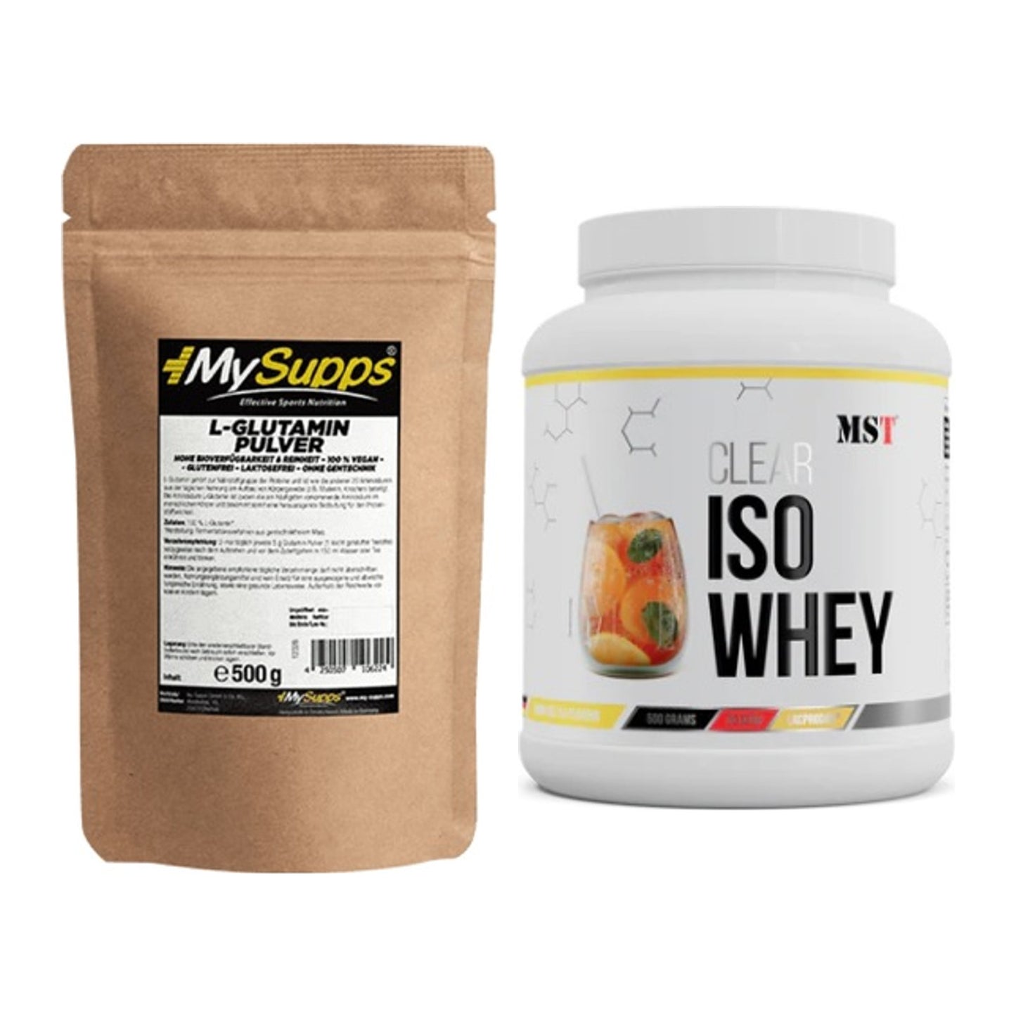 Regenerations-Duo: MySupps Glutamine + MST Iso Clear – alle enthaltenen Artikel