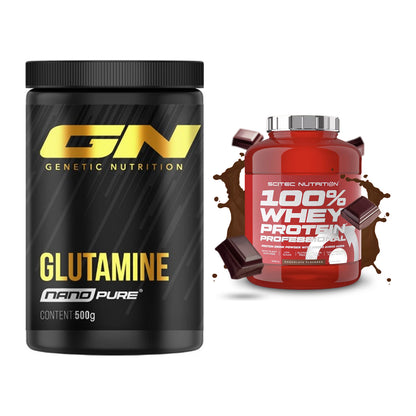 Regenerations-Duo: GN Nano Pure Glutamine + Scitec 100% Whey – alle enthaltenen Artikel