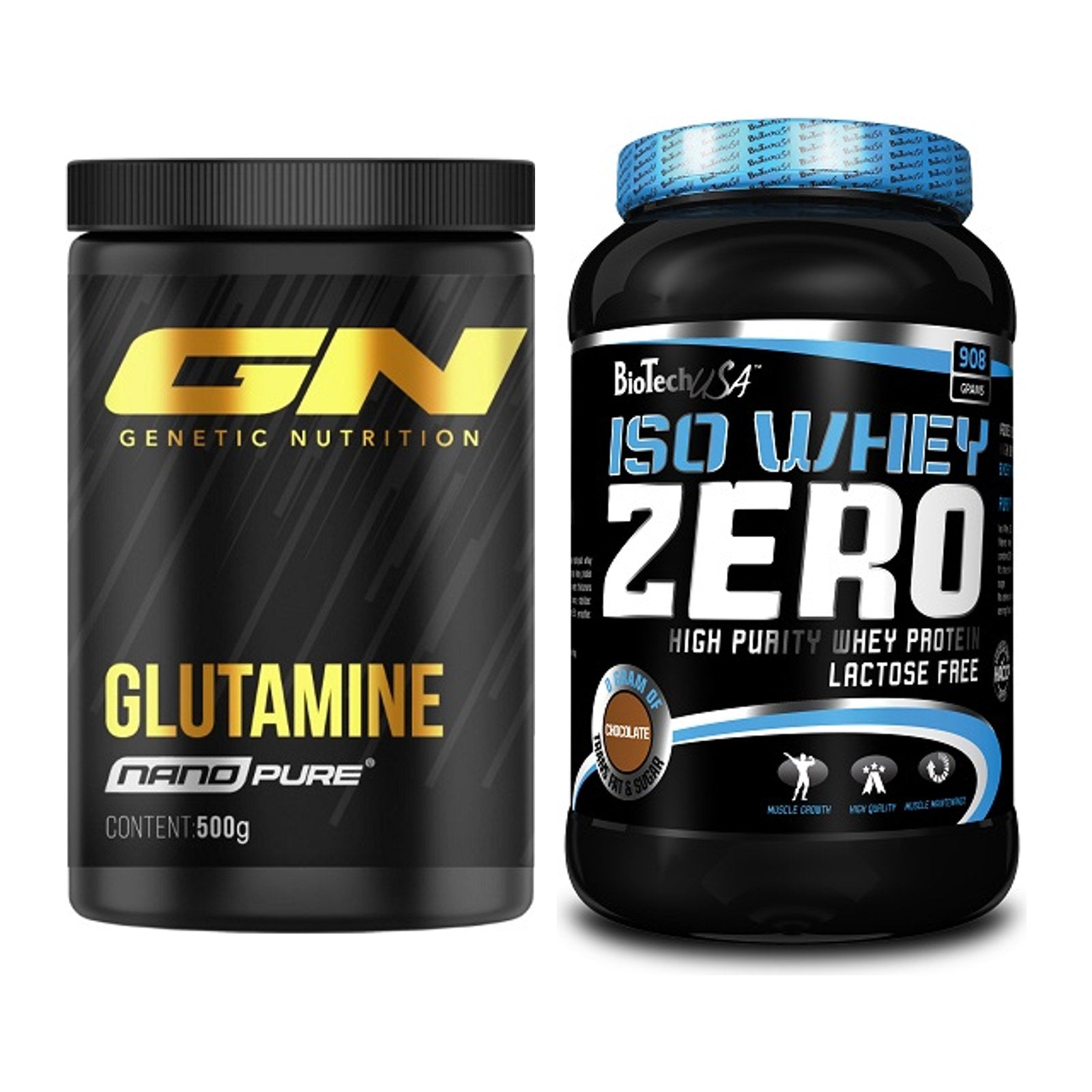 Regenerations-Duo: GN Nano Pure Glutamine + BioTech Iso Whey Zero – alle enthaltenen Artikel