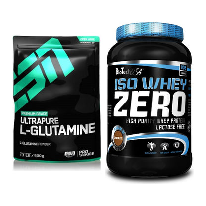 Regenerations-Duo: ESN Ultrapure L-Glutamin + BioTech Iso Whey Zero – alle enthaltenen Artikel