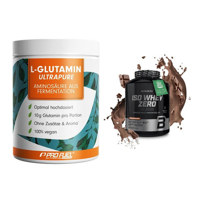 Regenerations-Duo: ProFuel Glutamin + BioTech Iso Whey Zero – alle enthaltenen Artikel
