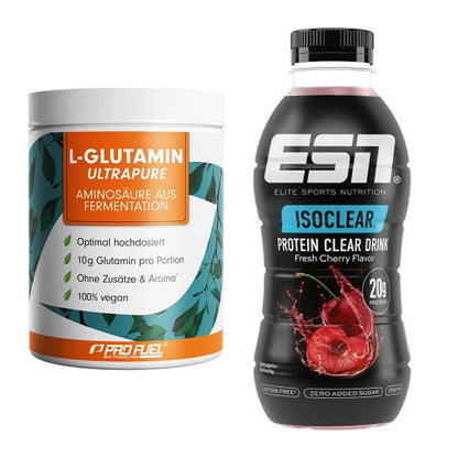 Regenerations-Duo: ProFuel Glutamin Ultrapure + ESN Isoclear RTD – alle enthaltenen Artikel