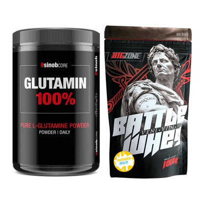 Regenerations-Duo: Sinob Core L-Glutamin + Big Zone Battle Whey – alle enthaltenen Artikel