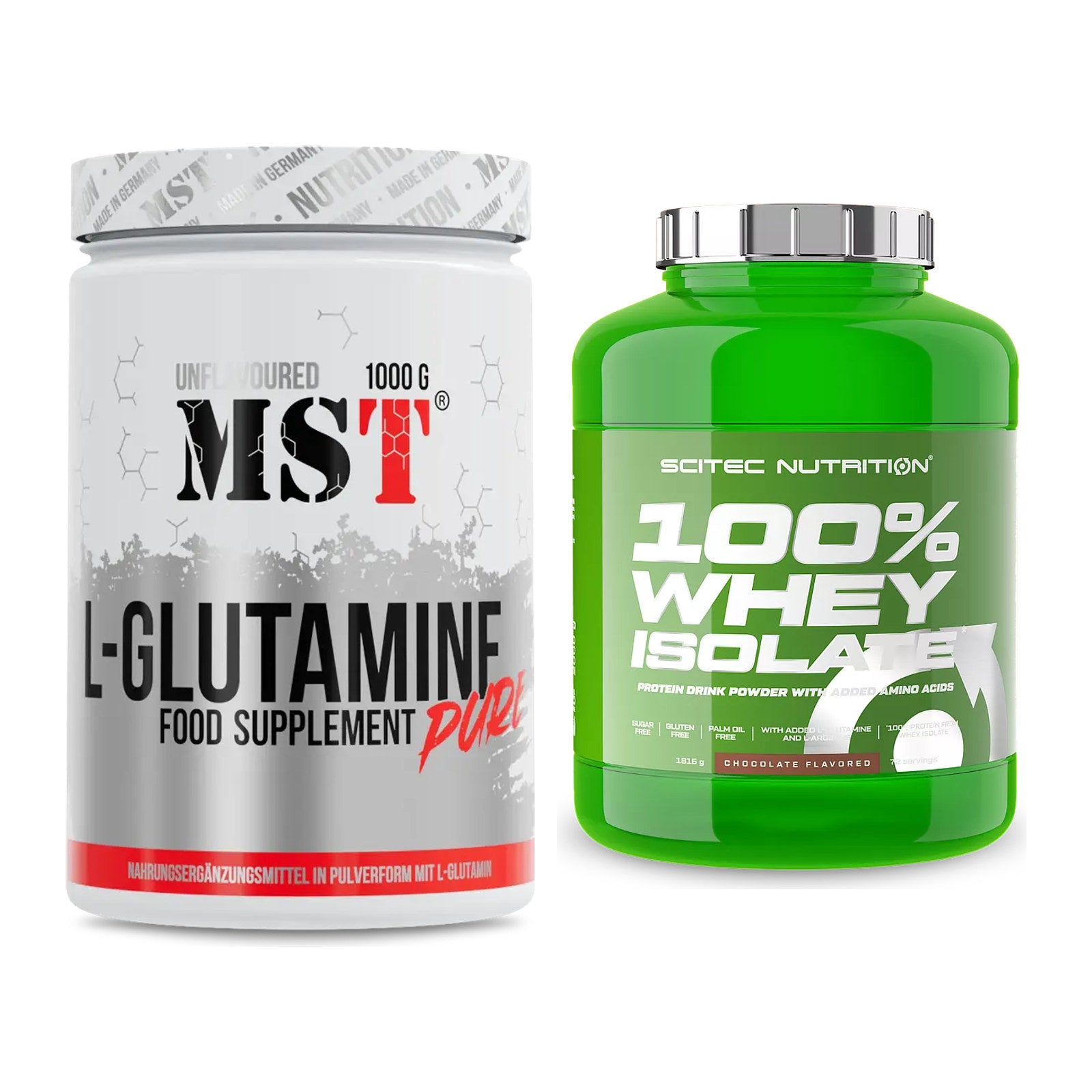 Regenerations-Duo: MST Glutamine + Scitec Whey Isolate – alle enthaltenen Artikel