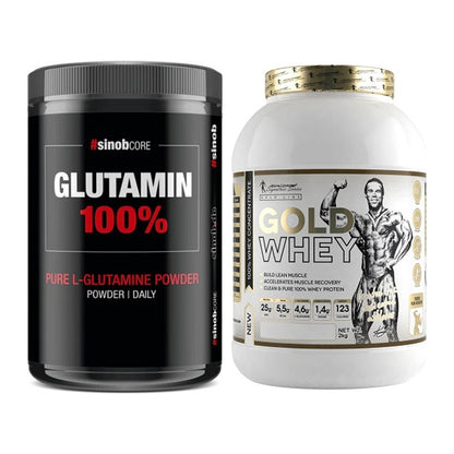 Regenerations-Duo: Sinob Core L-Glutamin + Kevin Levrone Gold Whey – alle enthaltenen Artikel