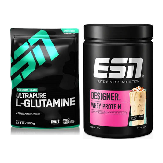 Regenerations-Duo: ESN Ultrapure L-Glutamin + ESN Designer Whey – alle enthaltenen Artikel