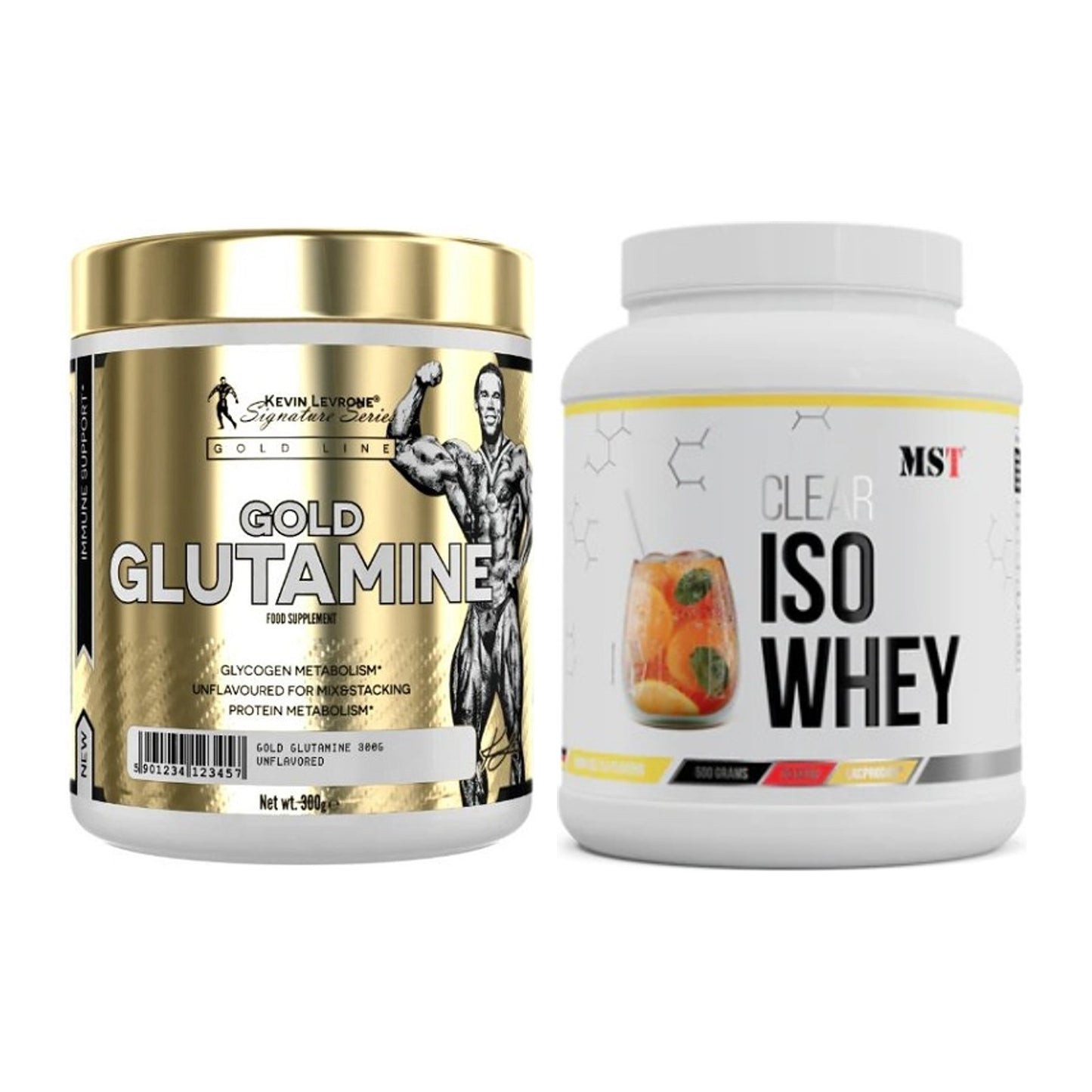 Regenerations-Duo: Kevin Levrone GOLD Glutamine + MST Iso Clear – alle enthaltenen Artikel