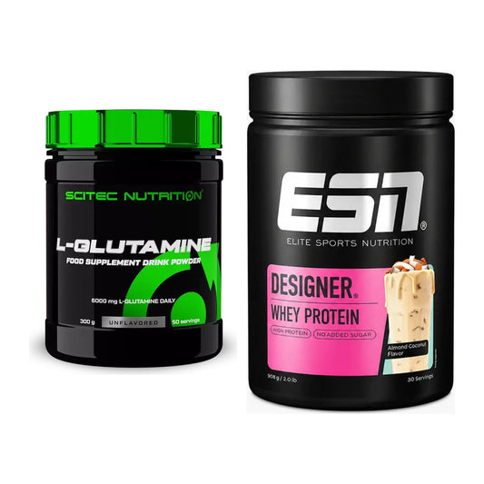 Regenerations-Duo: Scitec L-Glutamin + ESN Designer Whey – alle enthaltenen Artikel